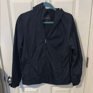 G.H. Bass & Co. Blue Raincoat Lightweight Collared